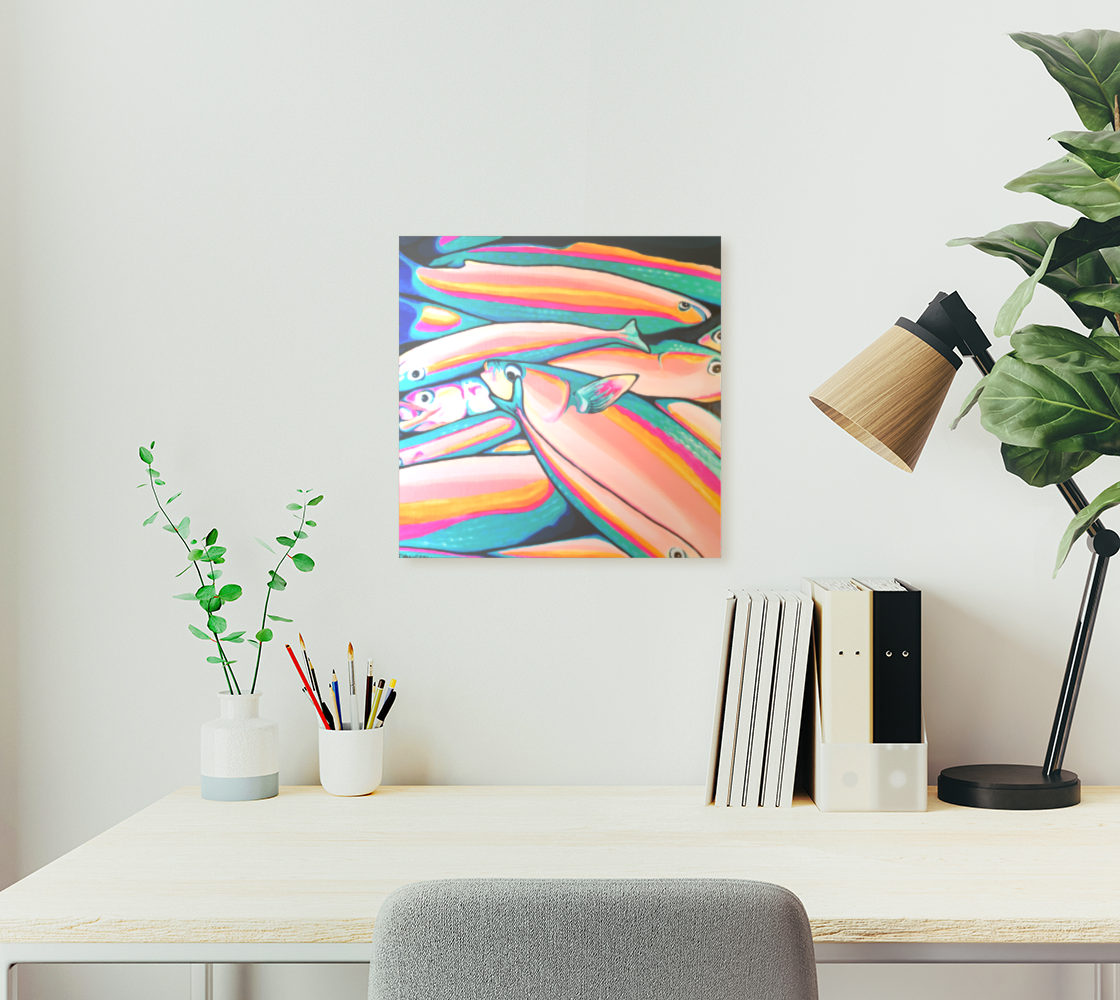 Neon Fish Aluminum Wall Art