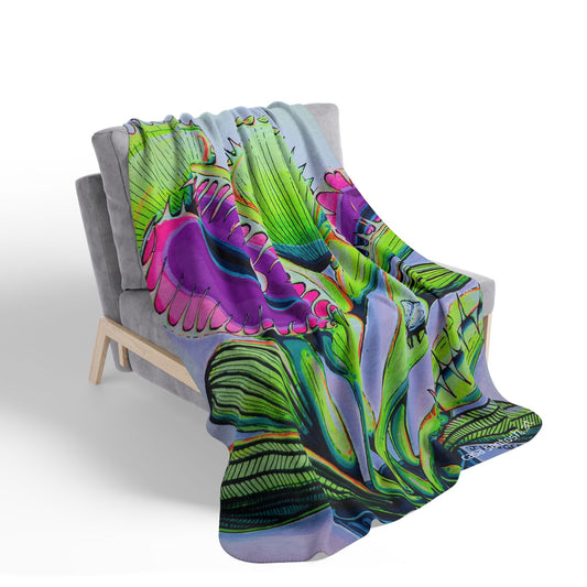 Cyclops Venus Fly Trap Fleece Sherpa Blanket