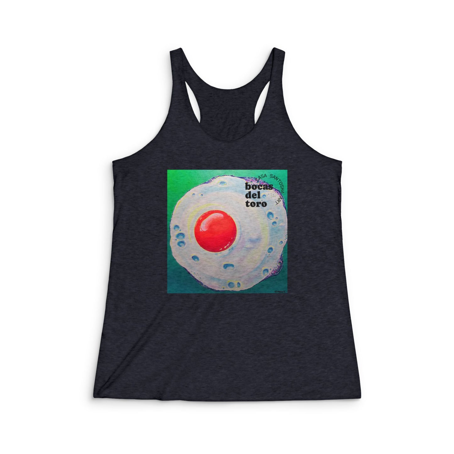 Women's Neon Fried Egg Graphic Racerback Tank