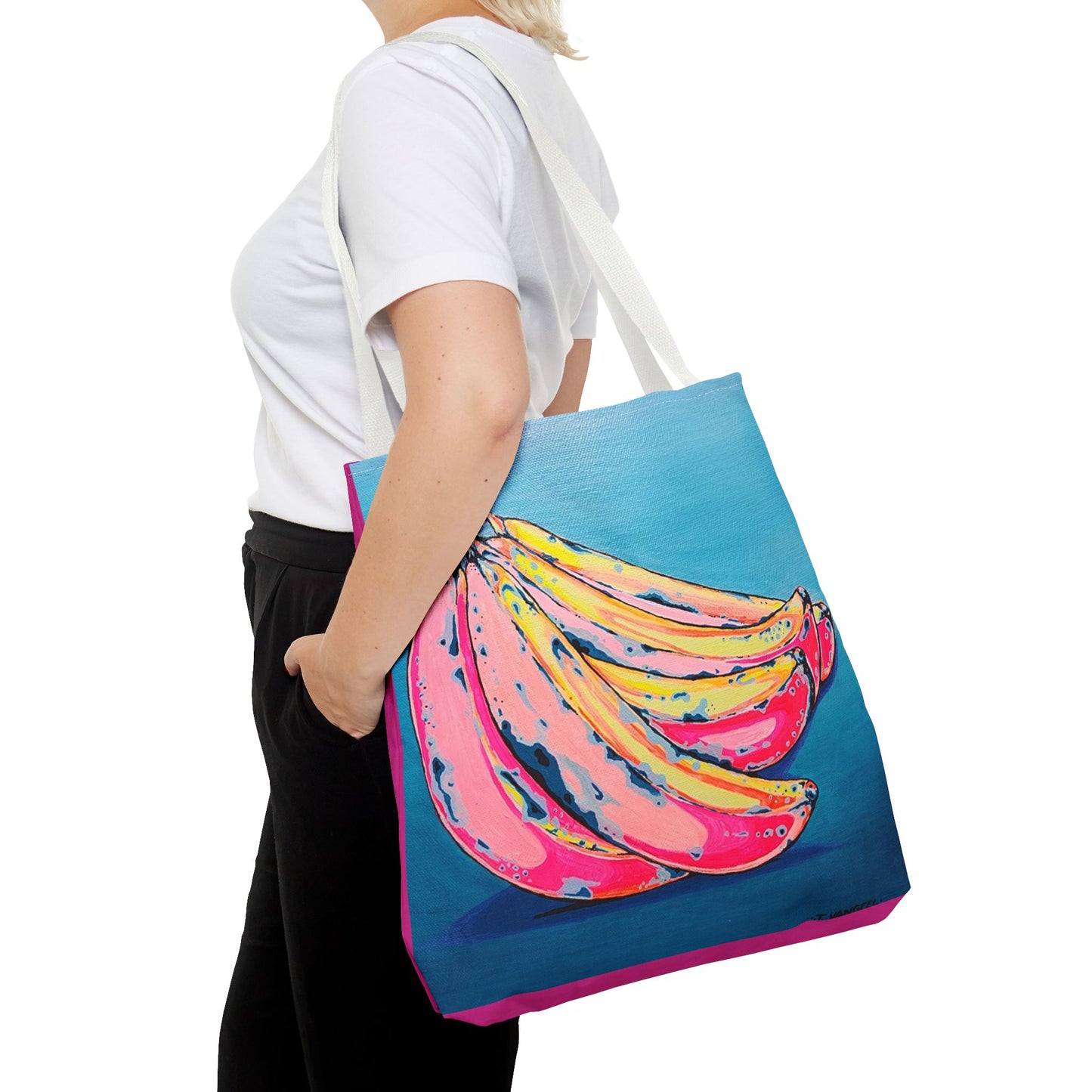 Premium Neon Banana Tote Bag, Original Artist Design, Reusable Shopping Tote, Eco-Friendly