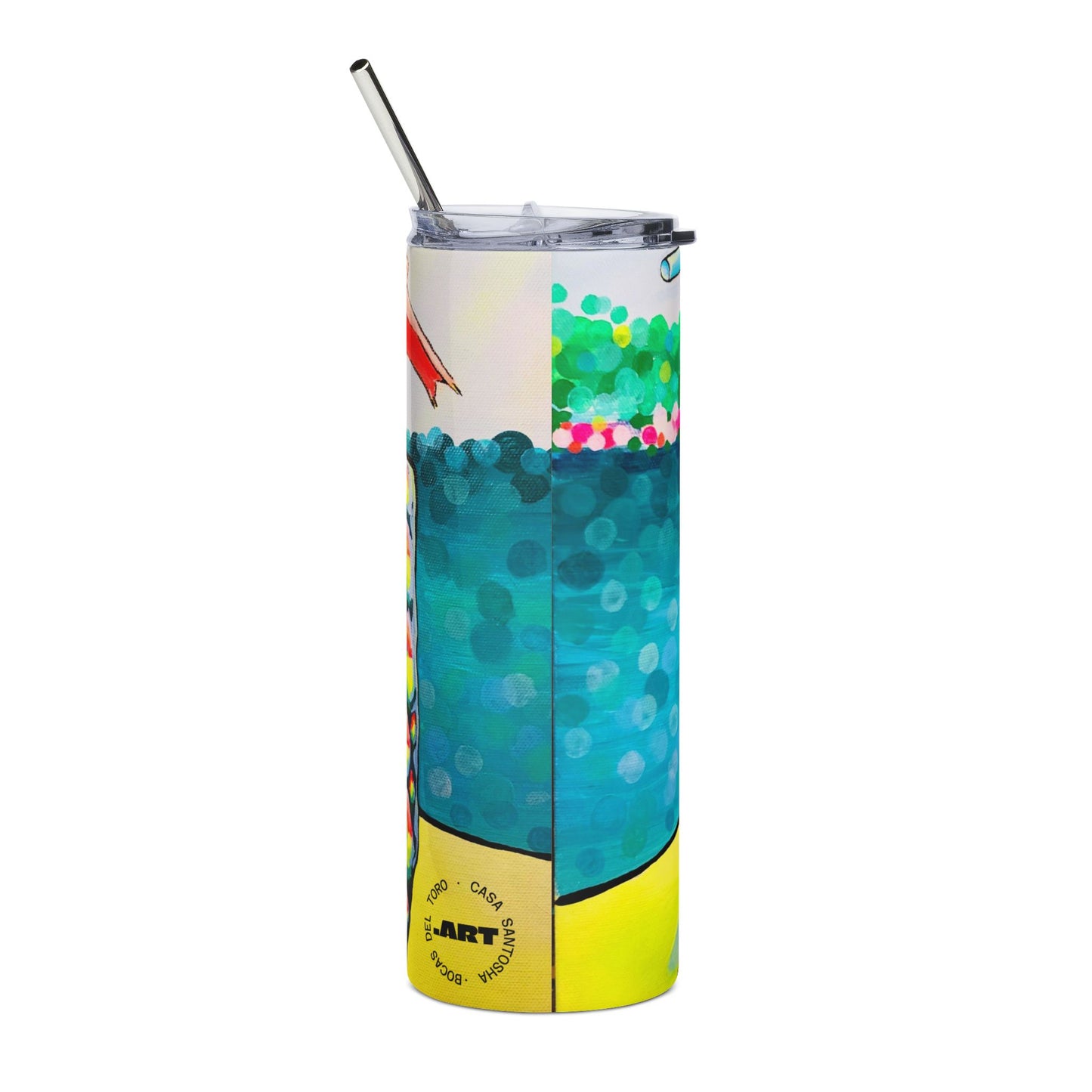 Neon Piña Colada Stainless Steel Tumbler, 20oz | Fun Travel Mug, Eco-Friendly