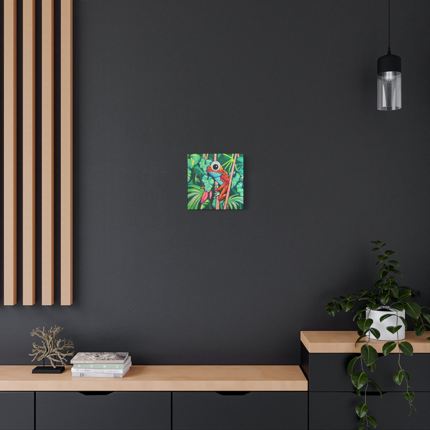 Cyclops Red Frog Canvas Wall Art