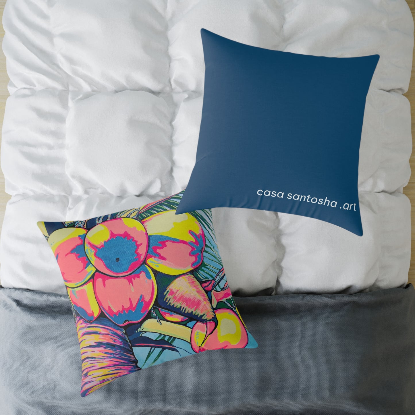 Neon Coconuts Art Canvas Decorative Pillow