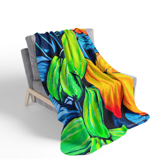 Neon Cacao Fleece Sherpa Blanket