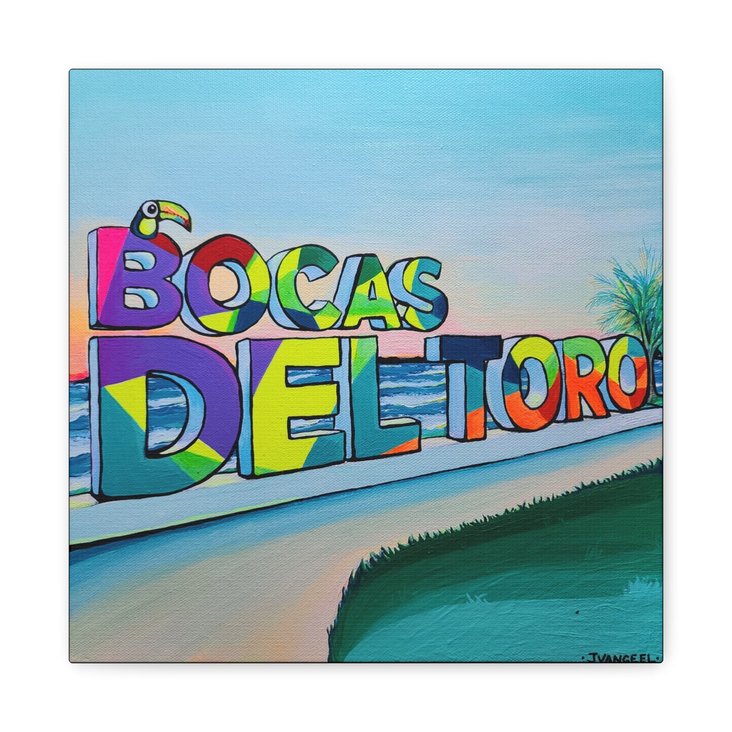Bocas Del Toro Sign Canvas Print, Original Artist Design, Home Decor Wall Art