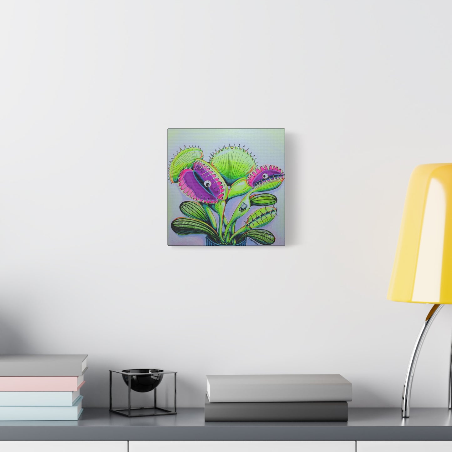 Cyclops Venus Fly Trap Original Canvas Art Print, Botanical Wall Decor, Plant Lover Gift, Greenery Home Art, Nature Inspired Artwork