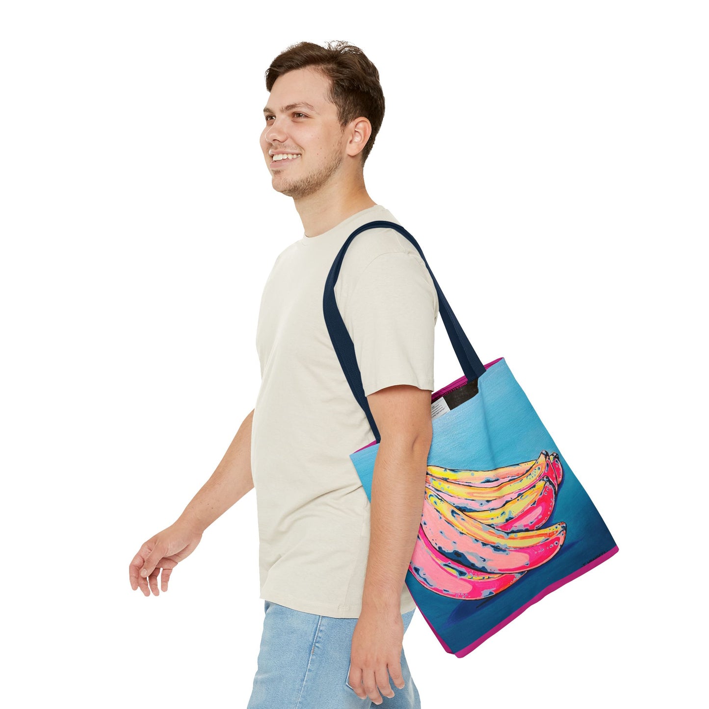 Premium Neon Banana Tote Bag, Original Artist Design, Reusable Shopping Tote, Eco-Friendly