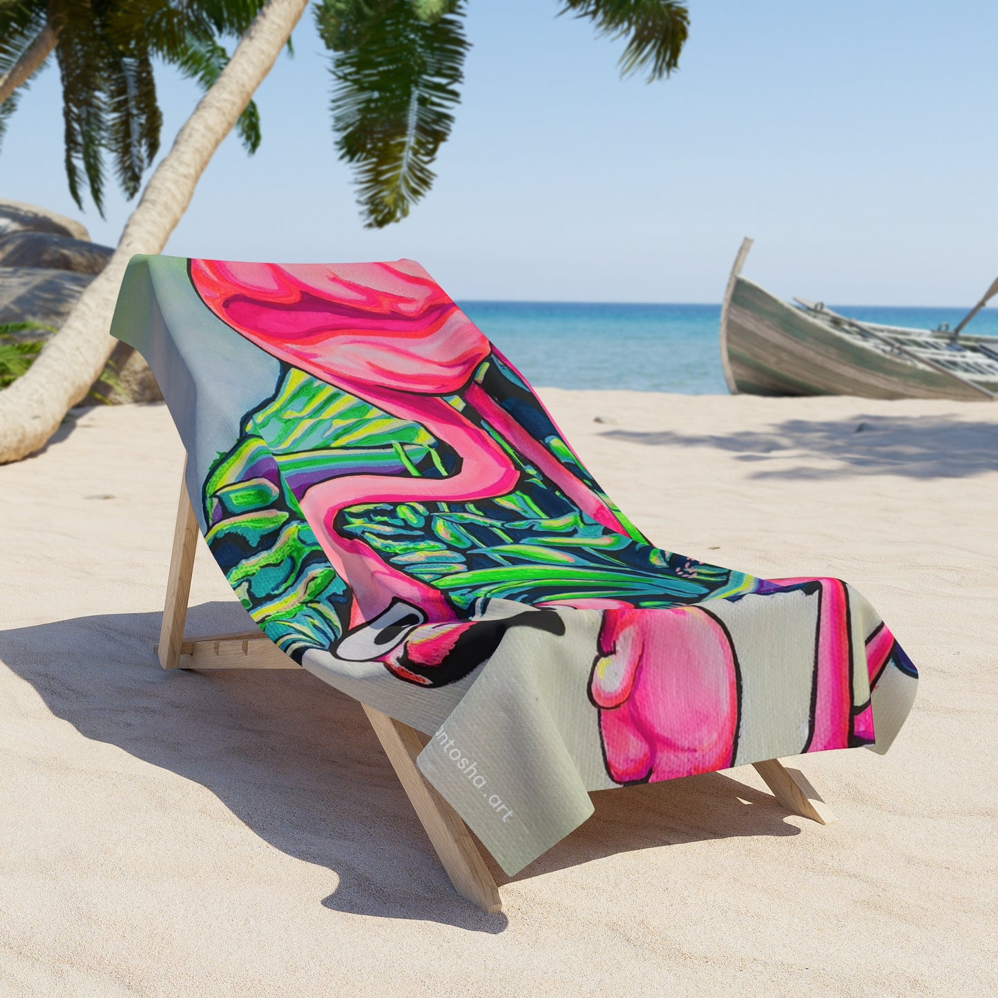 Cyclops Flamingo Family Beach Towel for Summer Fun and Vacation Essentials