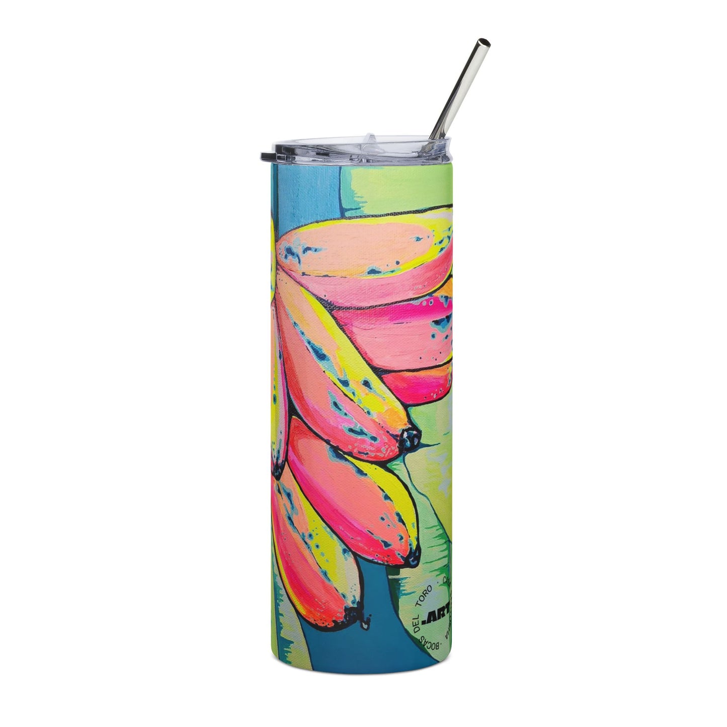 Neon Primitivo Bananas Stainless Steel Tumbler, 20oz | Fun Travel Mug, Eco-Friendly