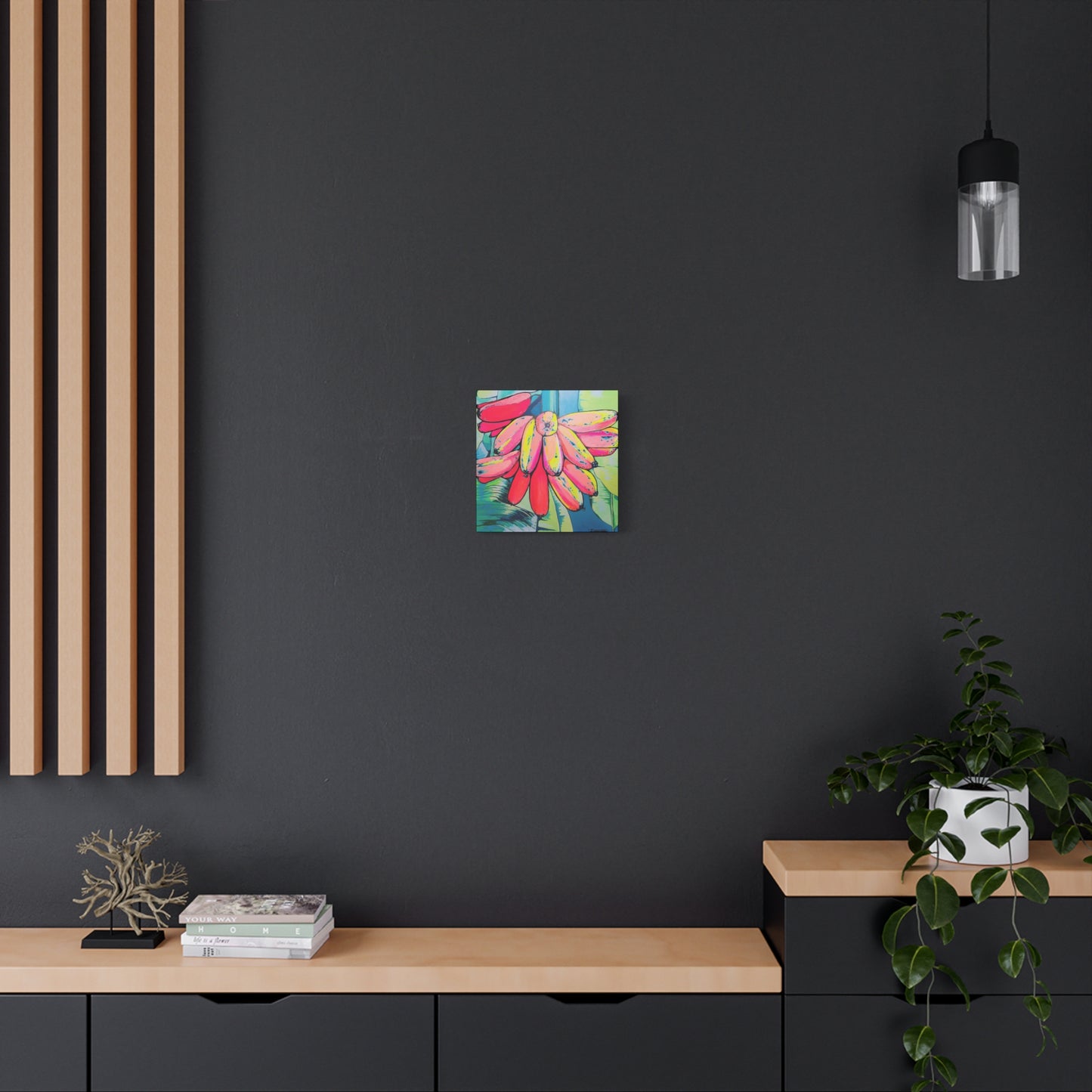 Neon Primitivo Bananas Canvas Wall Art