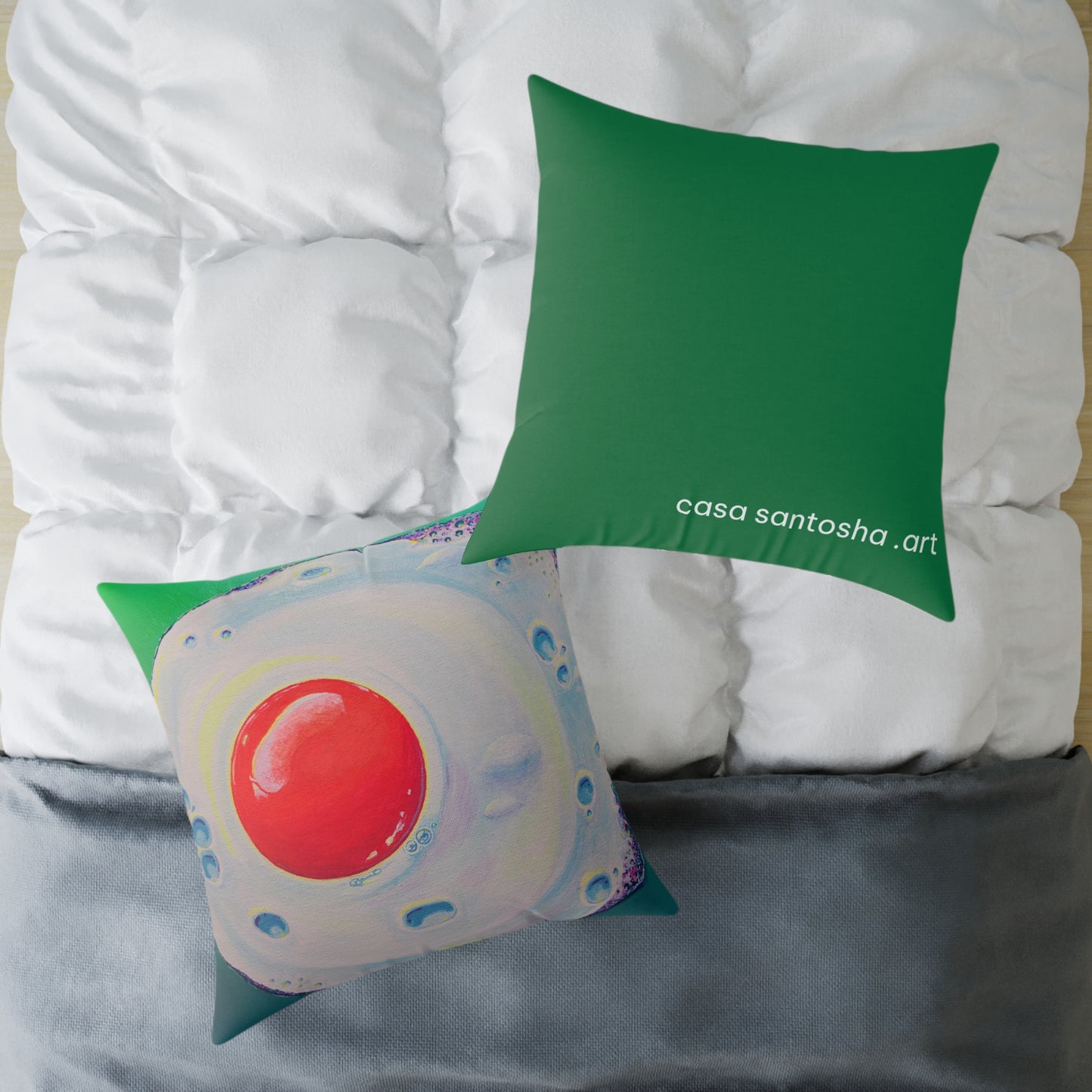 Neon Fried Egg Art Canvas Decorative Pillow