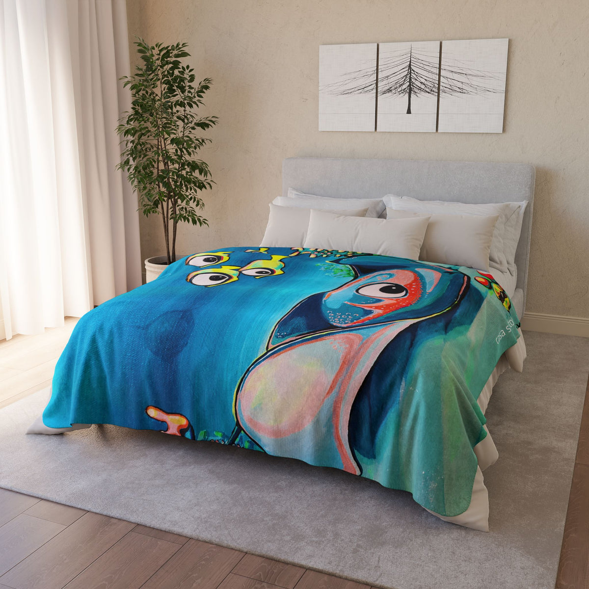 Cyclops Stingray Fleece Sherpa Blanket