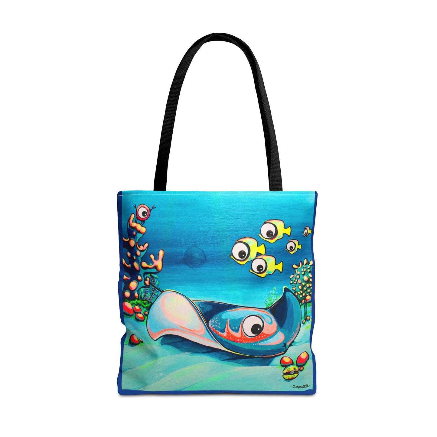 Premium Colorful Cyclops Stingray Tote Bag, Original Artist Design, Reusable Shopping Tote, Eco-Friendly