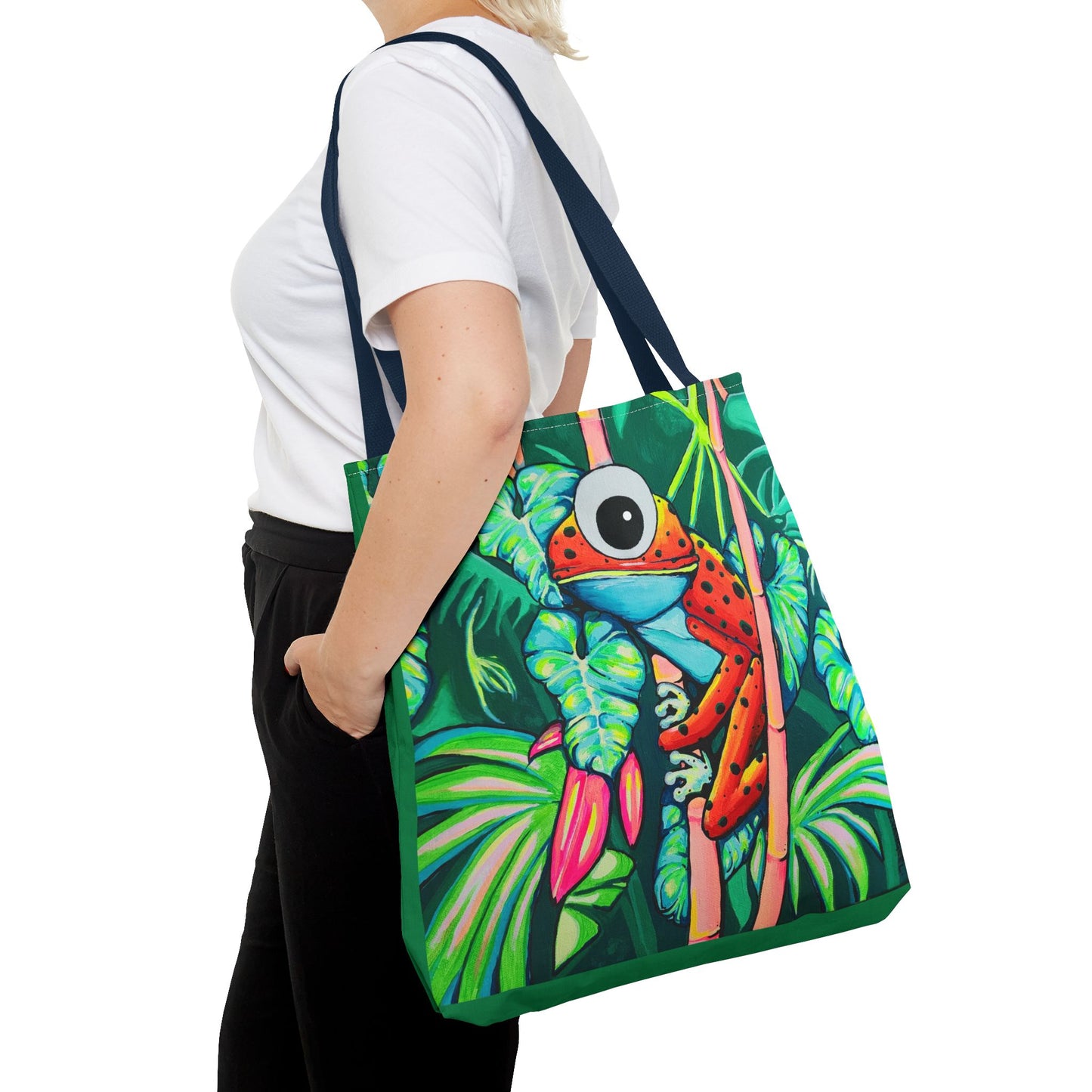 Premium Cyclops Red Frog Tote Bag, Original Artist Design, Reusable Shopping Tote, Eco-Friendly