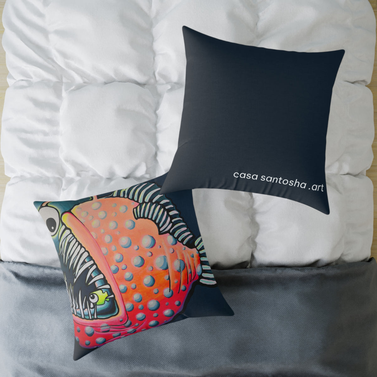 Cyclops Anglerfish Art Canvas Decorative Pillow