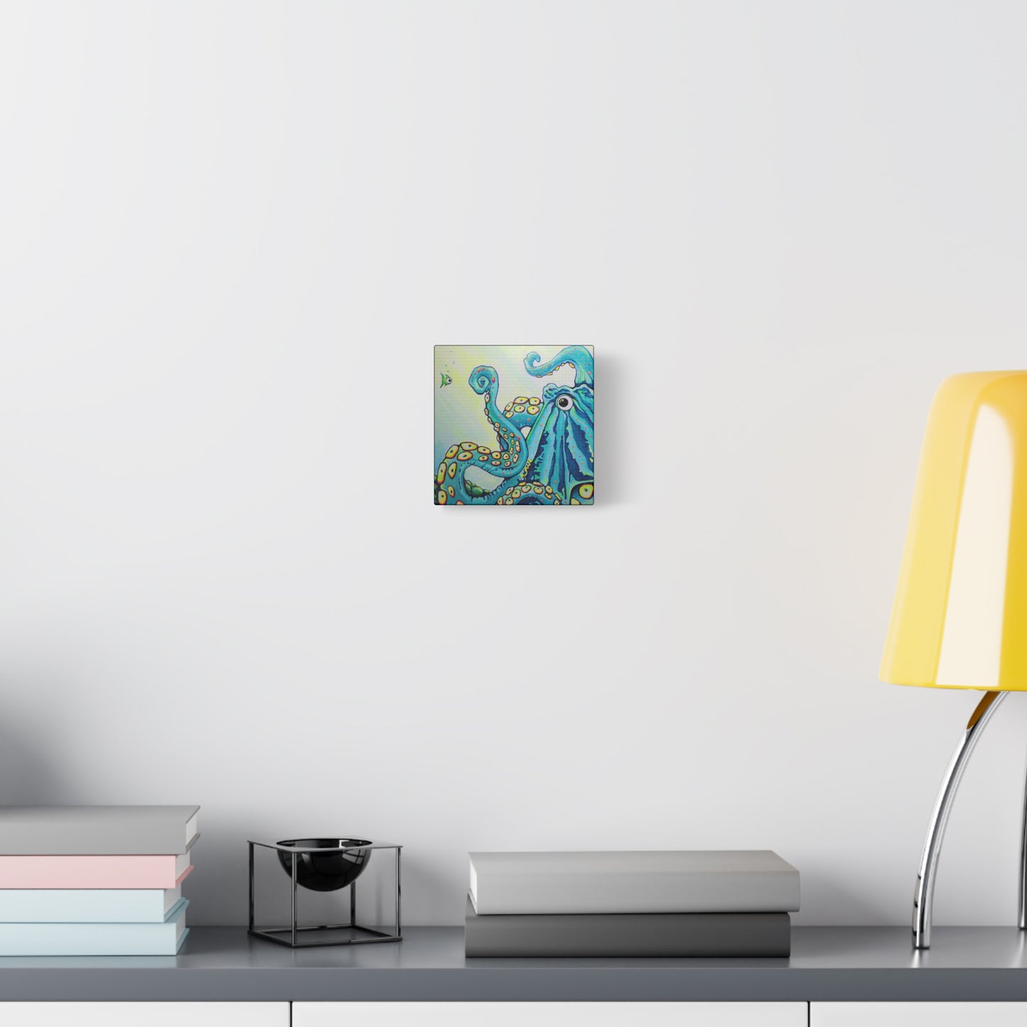 Cyclops Octopus Original Canvas Art Print, Unique Home Decor, Wall Art, Gift,Underwater Theme Decoration, Ocean Life