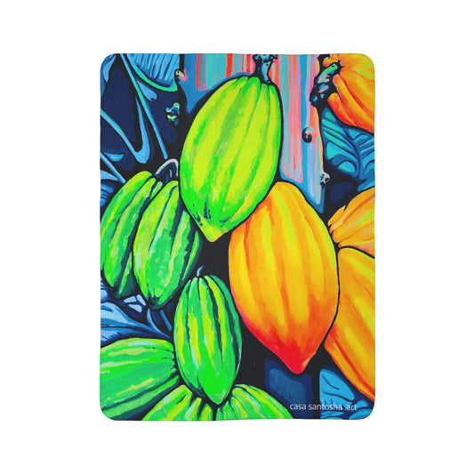 Neon Cacao Fleece Sherpa Blanket