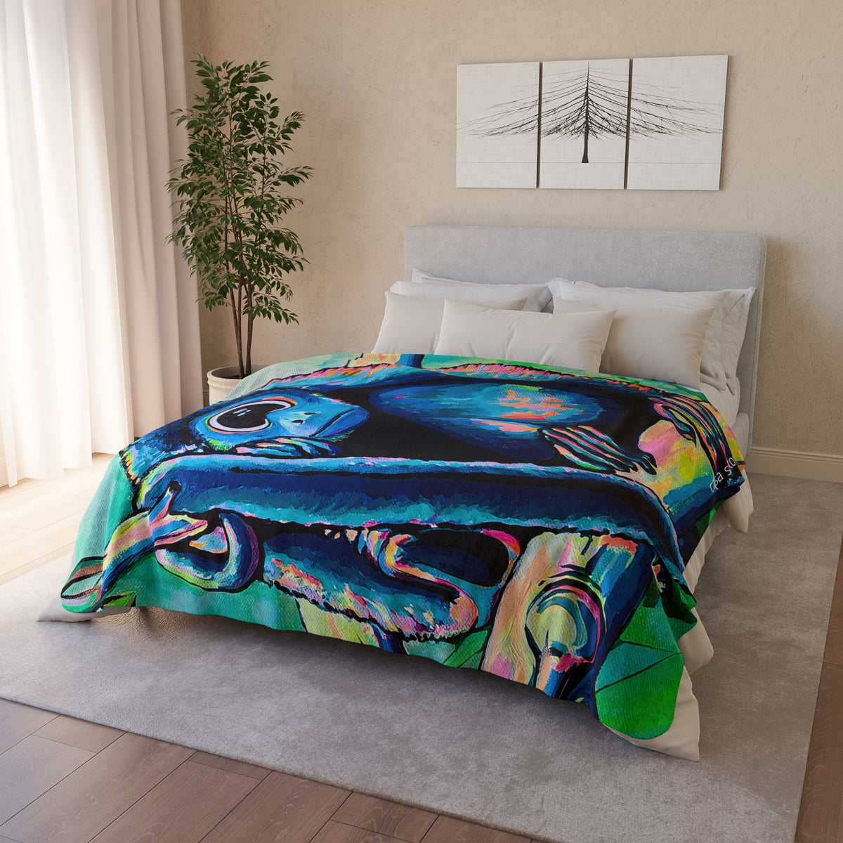 Cyclops Monkey Fleece Sherpa Blanket