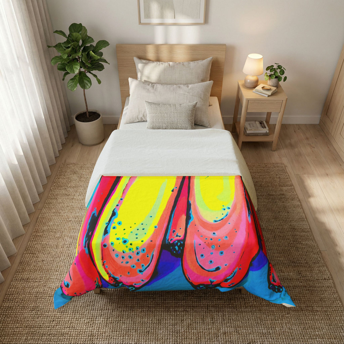 Neon Fat Bananas Duvet Cover