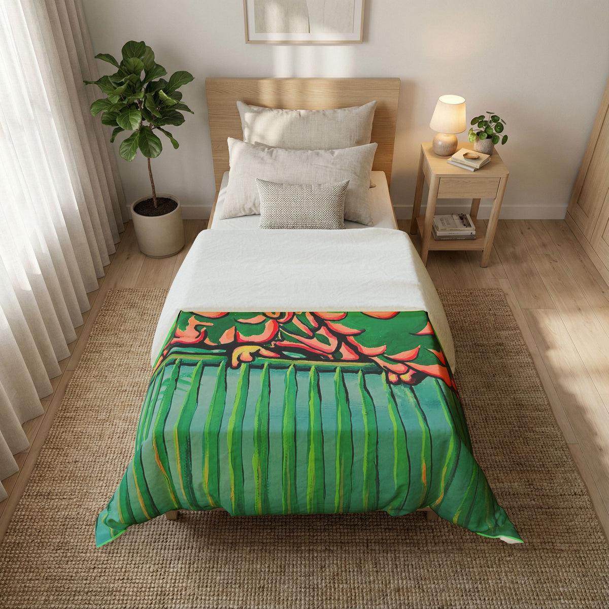 Chatty Cyclops Parrots Duvet Cover