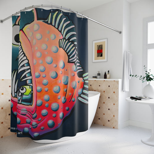 Cyclops Anglerfish Pop Art Shower Curtain