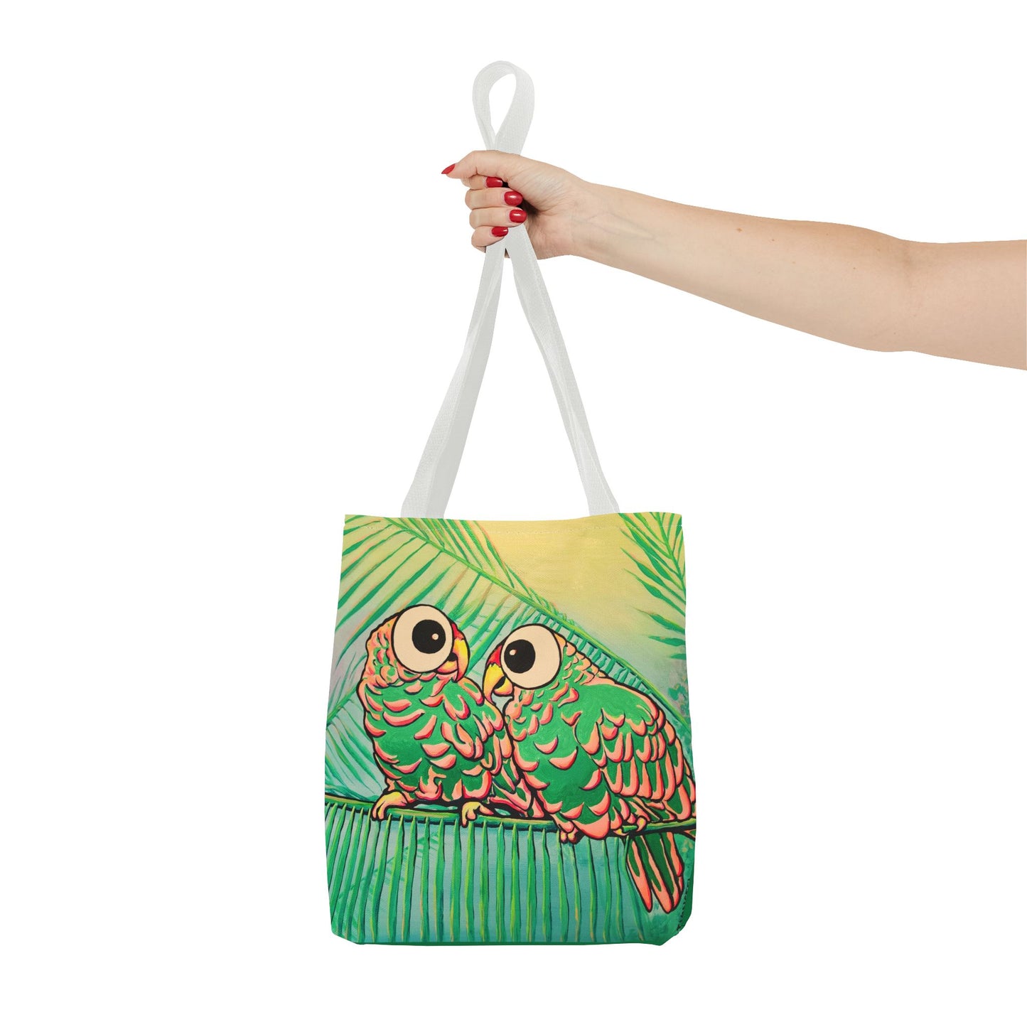 Premium Chatty Cyclops Parrots Tote Bag, Original Artist Design, Reusable Shopping Tote, Eco-Friendly