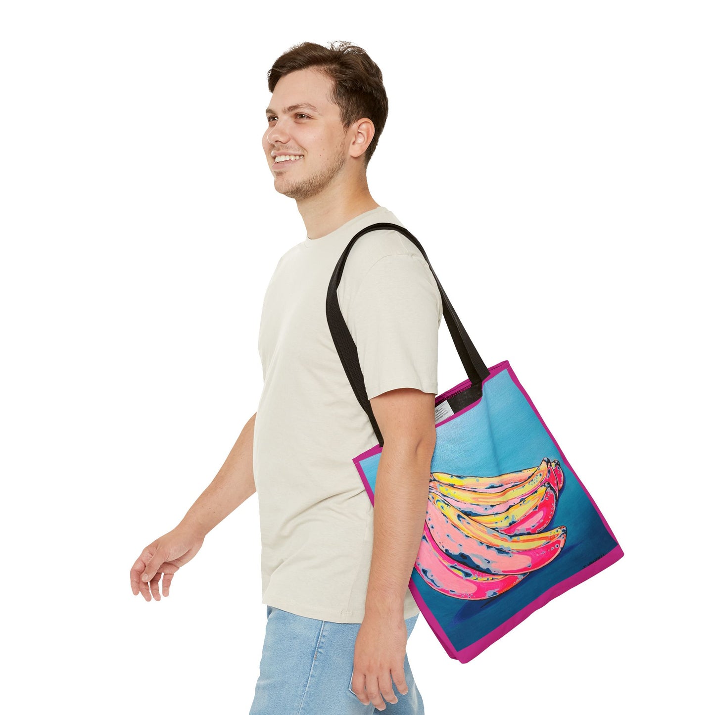 Premium Neon Banana Tote Bag, Original Artist Design, Reusable Shopping Tote, Eco-Friendly
