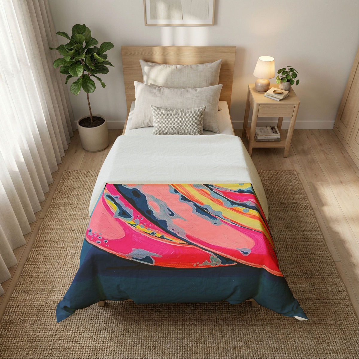 Neon Bananas Duvet Cover