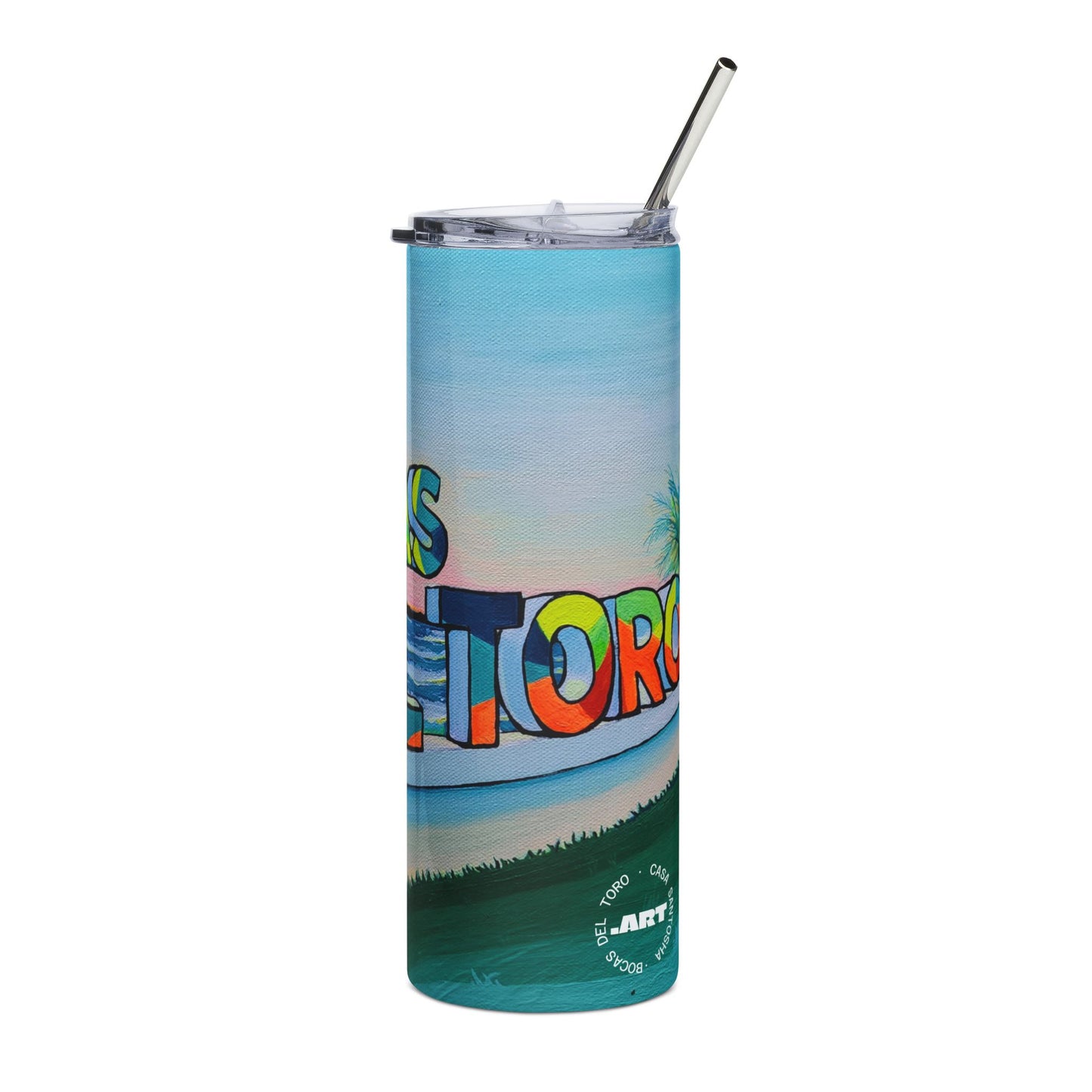 Bocas Del Toro Sign Stainless Steel Tumbler, 20oz | Fun Travel Mug, Eco-Friendly