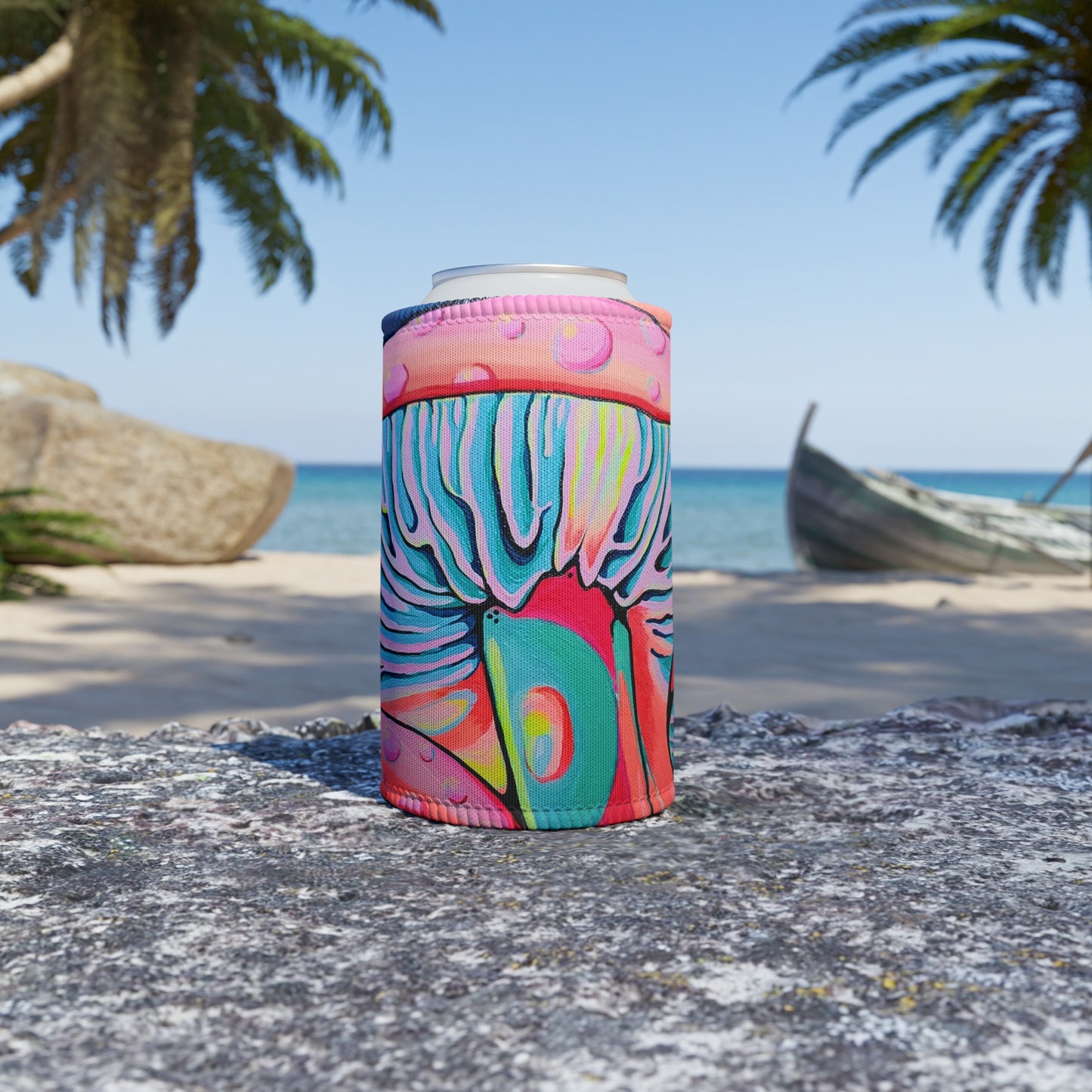 Trippy Mushrooms Stubby Cooler