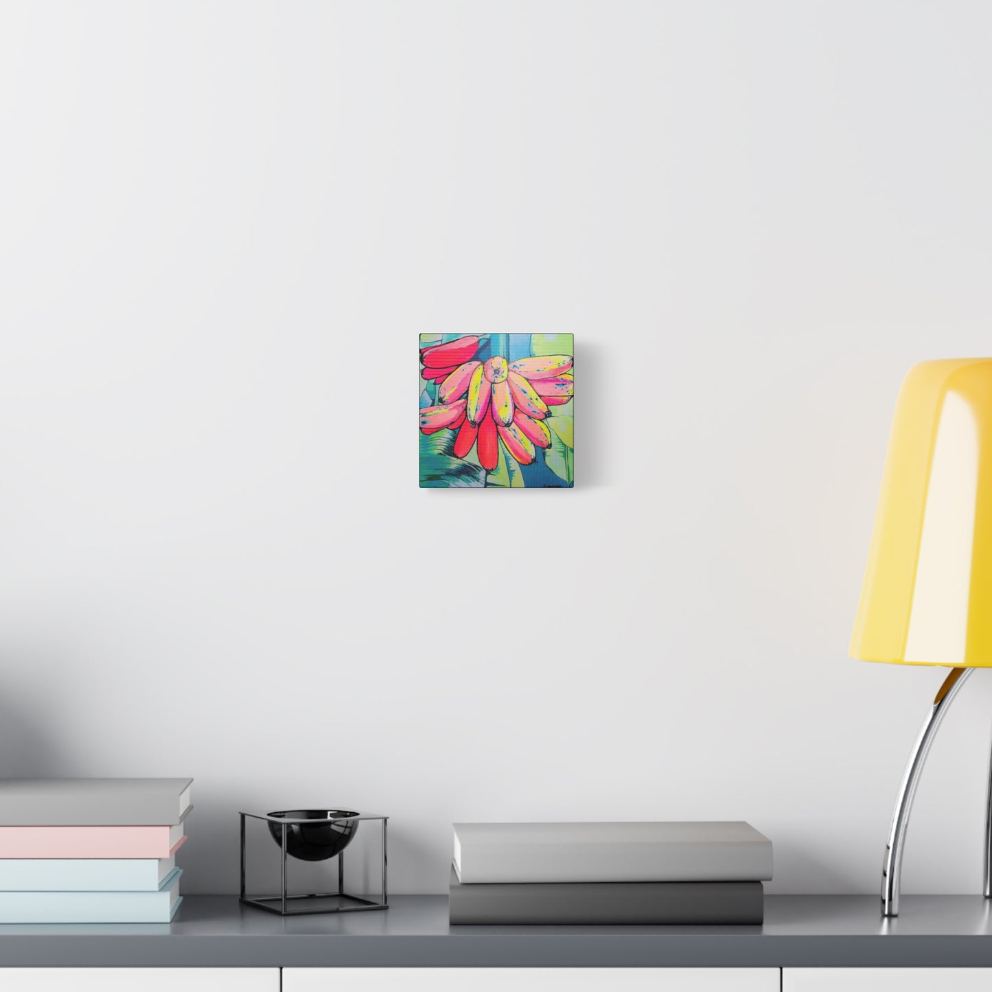 Neon Colorful Primitivo Bananas Canvas Print, Original Art Design, Home Decor Wall Art