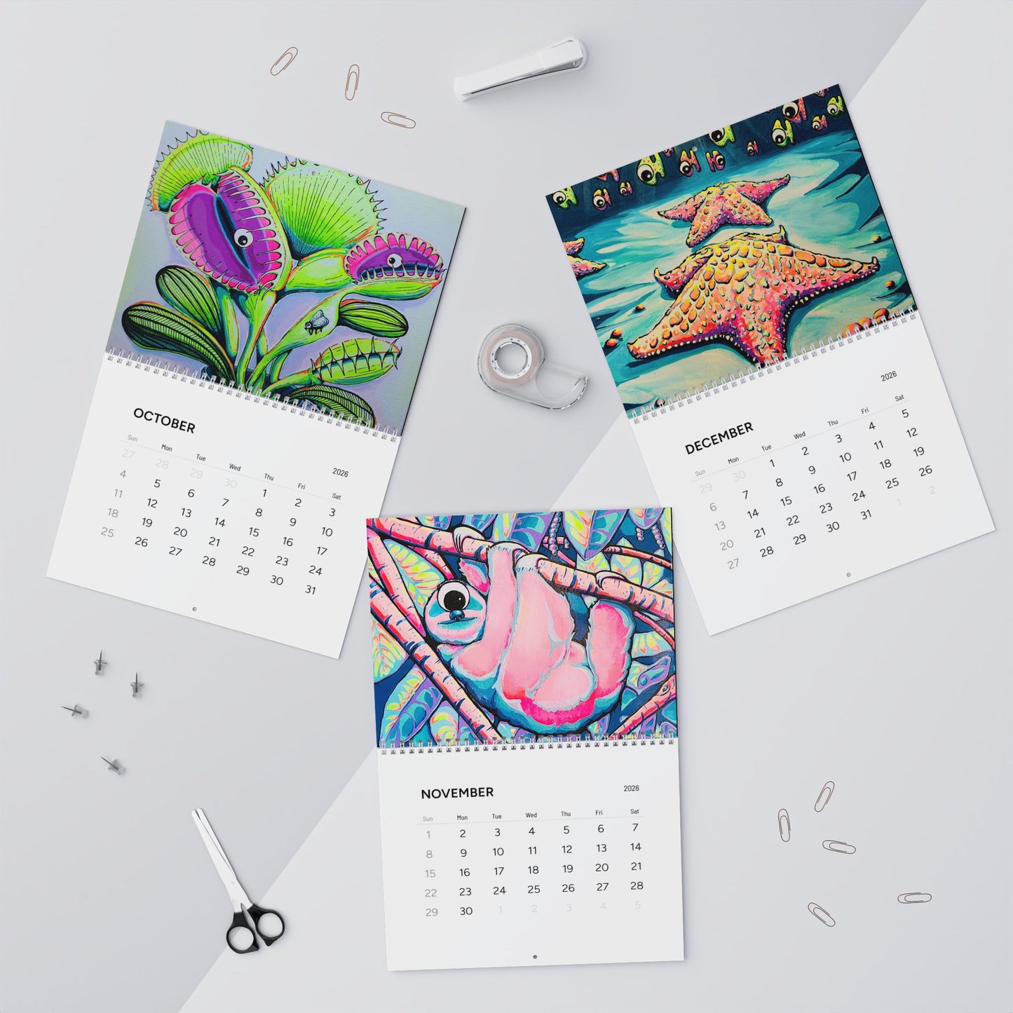 Vibrant Art Wall Calendar 2026