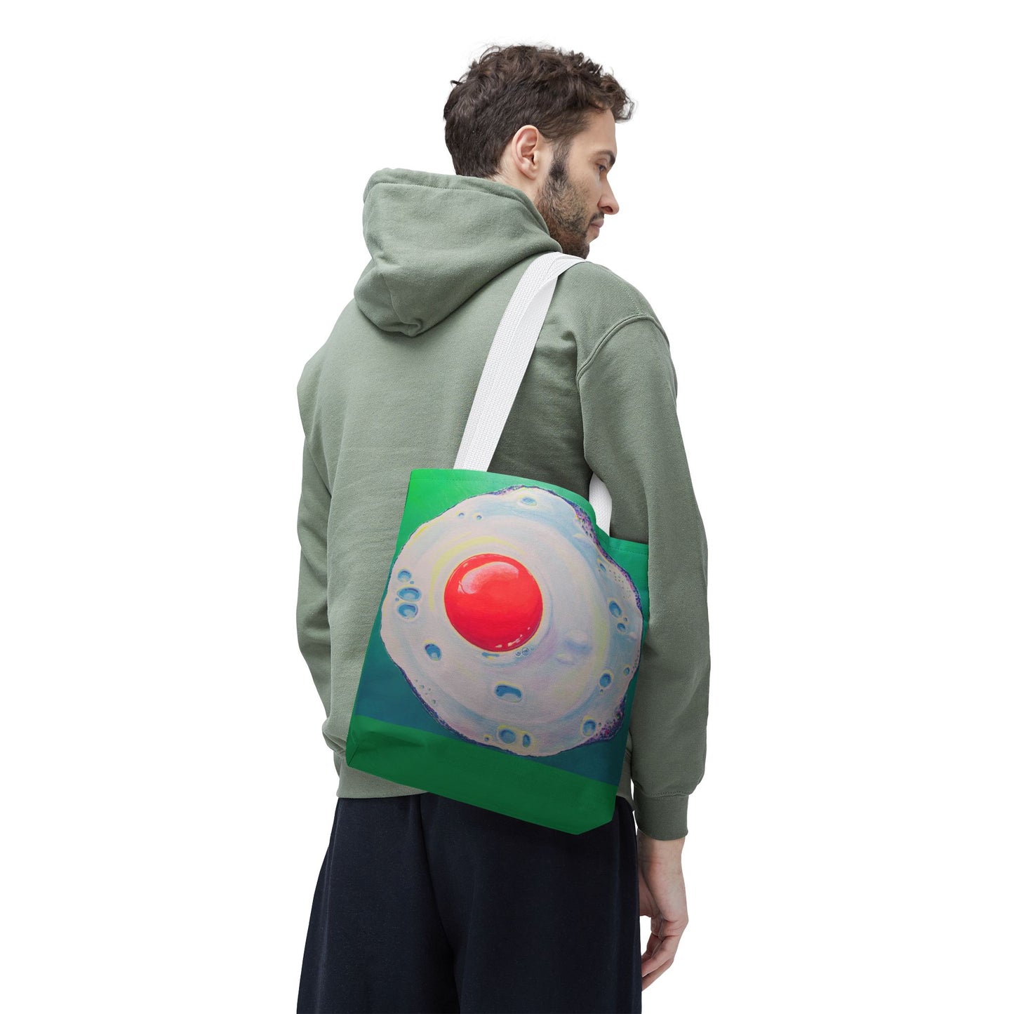 Premium Neon Fried Egg Tote Bag, Original Artist Design, Reusable Shopping Tote, Eco-Friendly
