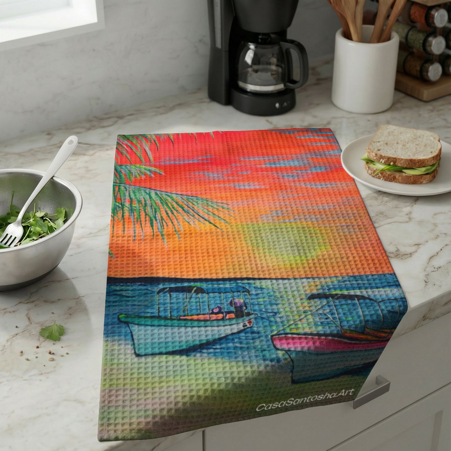 Panga Express Waffle Weave Kitchen Hand Towel