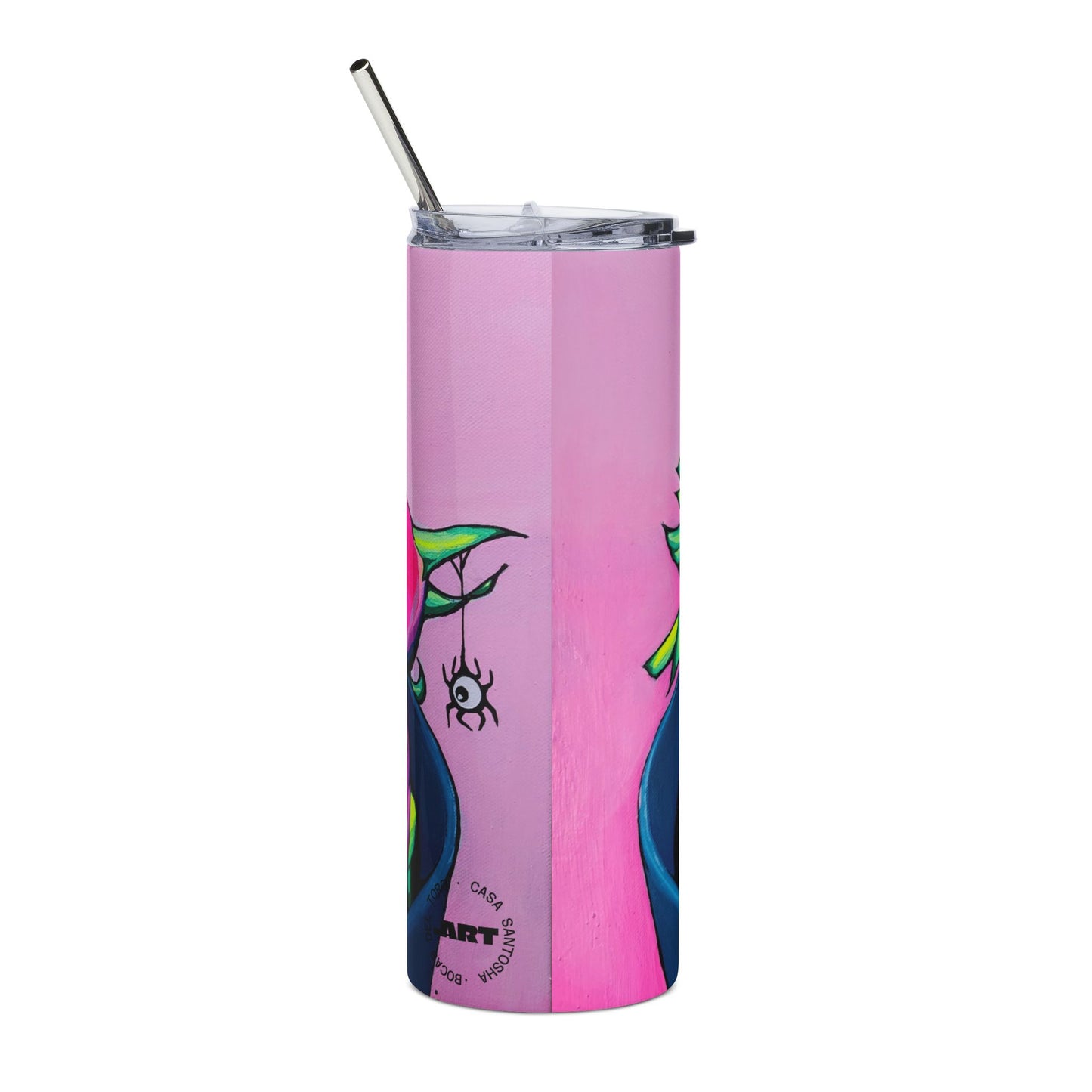 Neon Pink Dragon Fruit Stainless Steel Tumbler, 20oz | Fun Travel Mug, Eco-Friendly