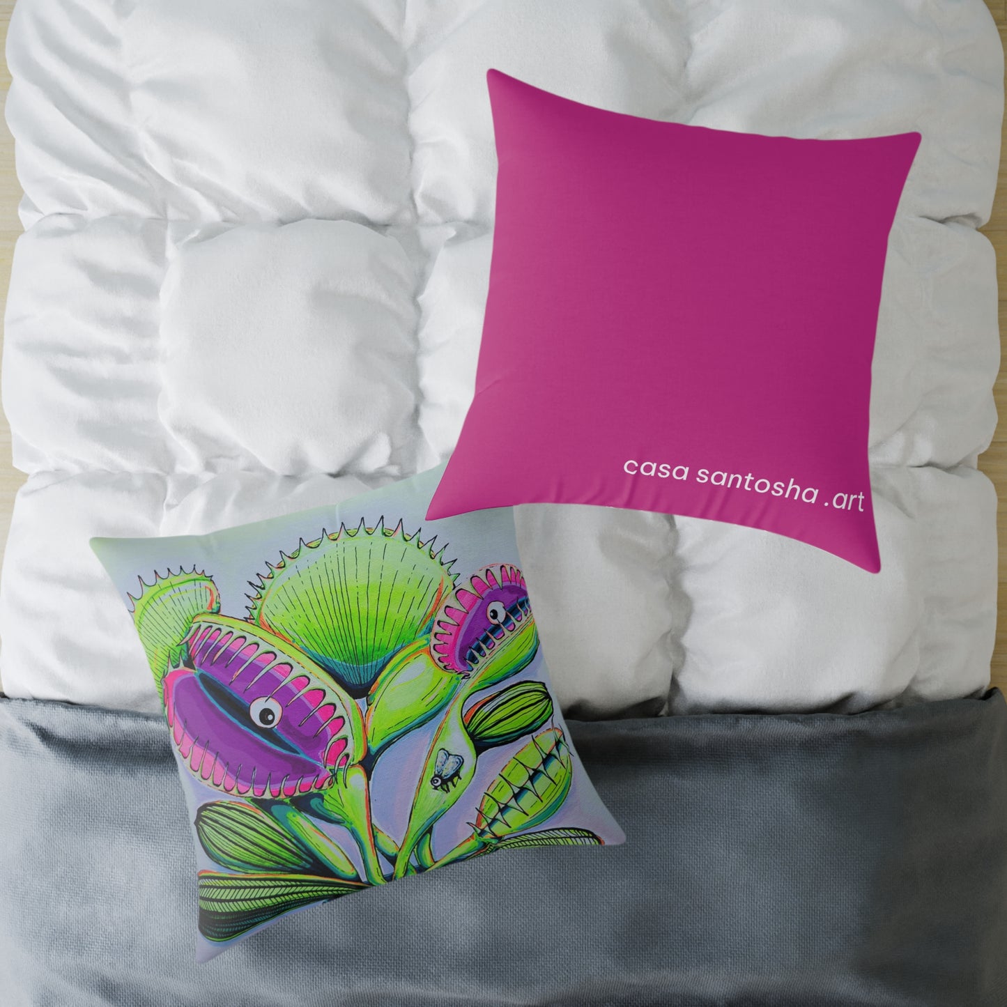 Cyclops Venus Fly Trap Art Canvas Decorative Pillow