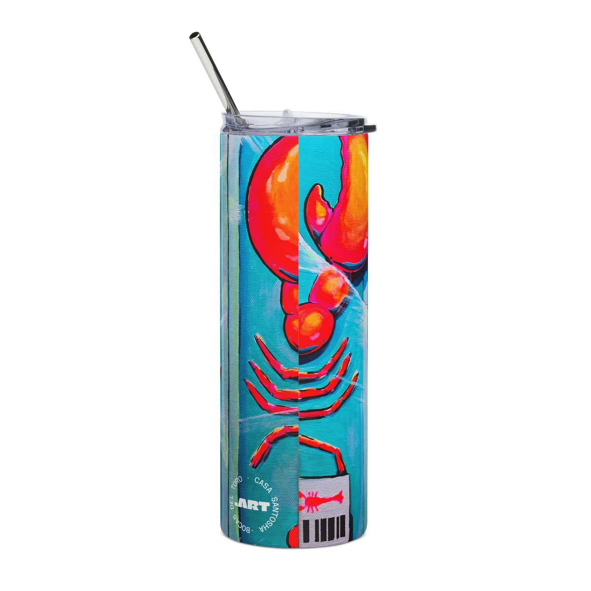 Neon Lobster Stainless Steel Tumbler