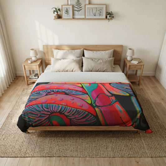 Trippy Mushrooms Duvet Cover