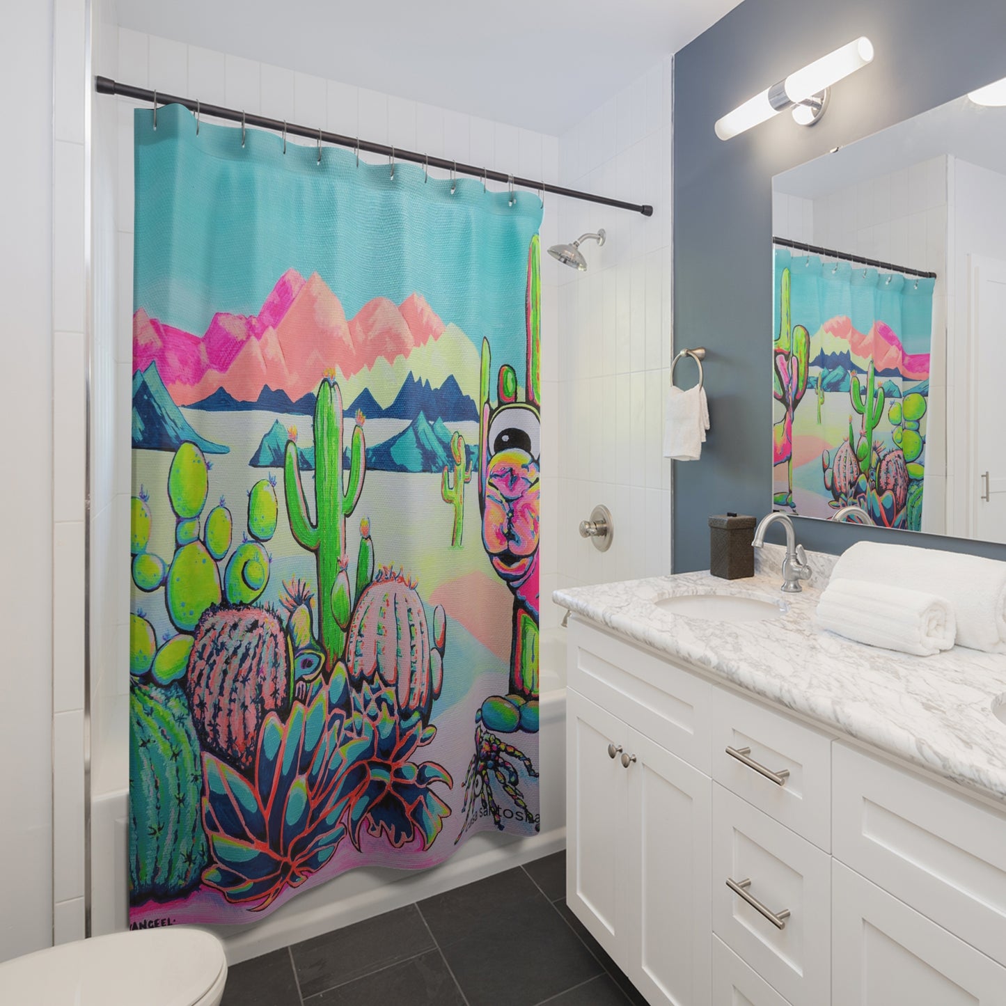 Rideau de douche Pop Art Cyclope Chameau