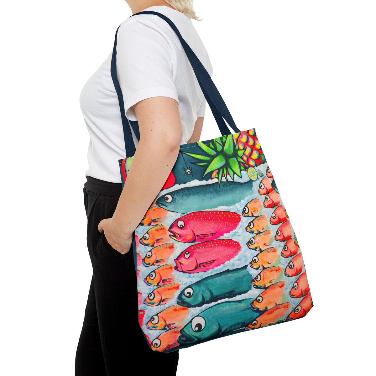 Neon Cabo Fish Market Day Tote