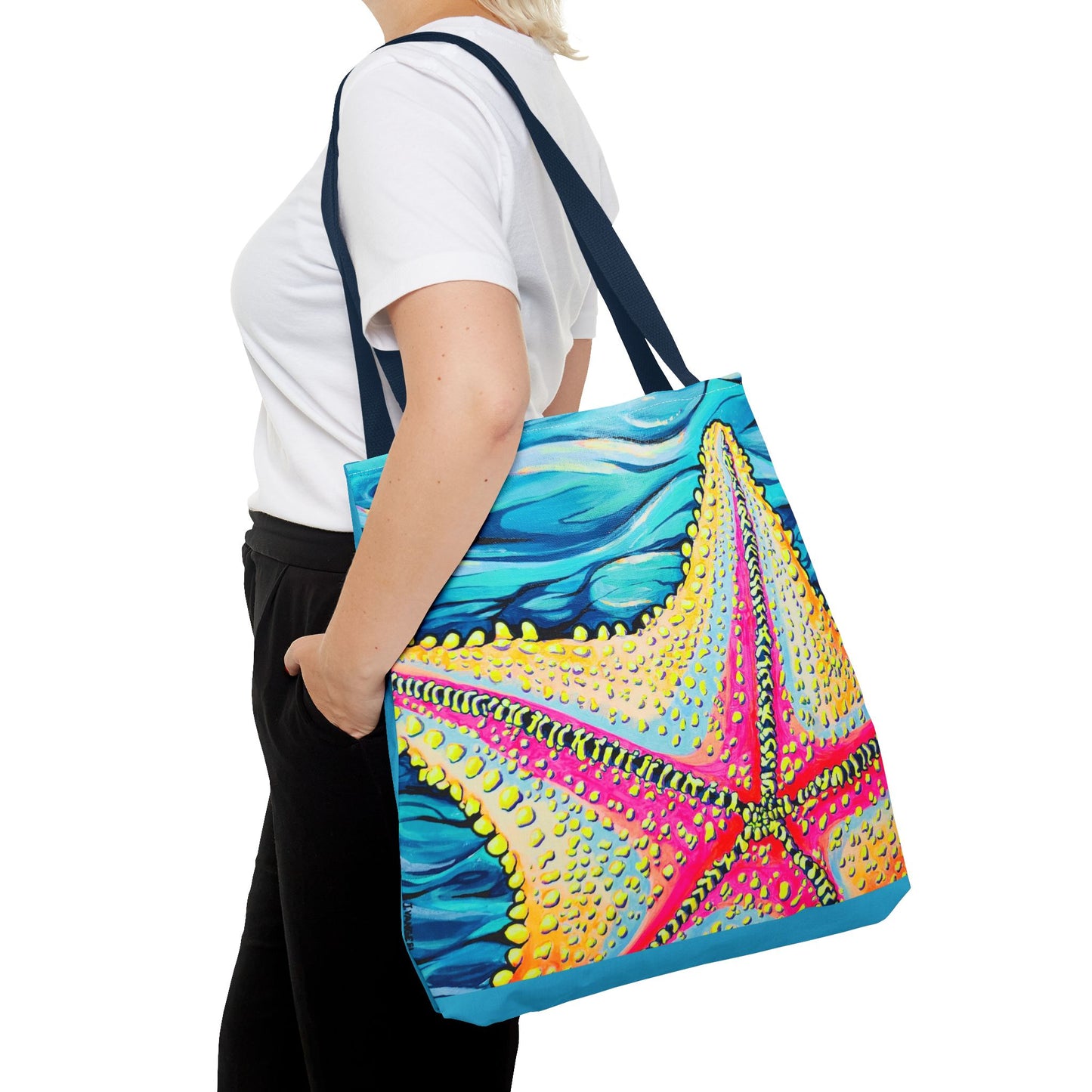 Premium Starfish Beach Bocas Tote Bag, Original Artist Design, Reusable Shopping Tote, Eco-Friendly