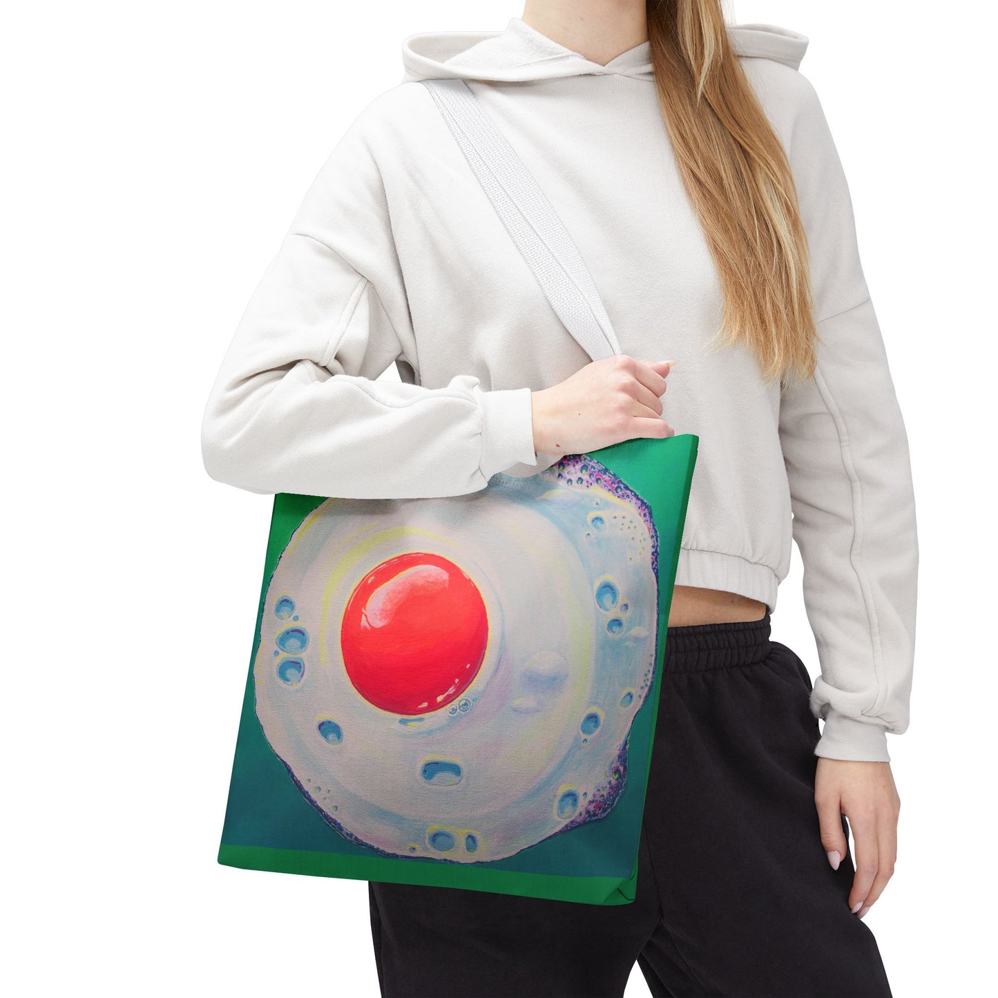 Premium Neon Fried Egg Tote Bag, Original Artist Design, Reusable Shopping Tote, Eco-Friendly