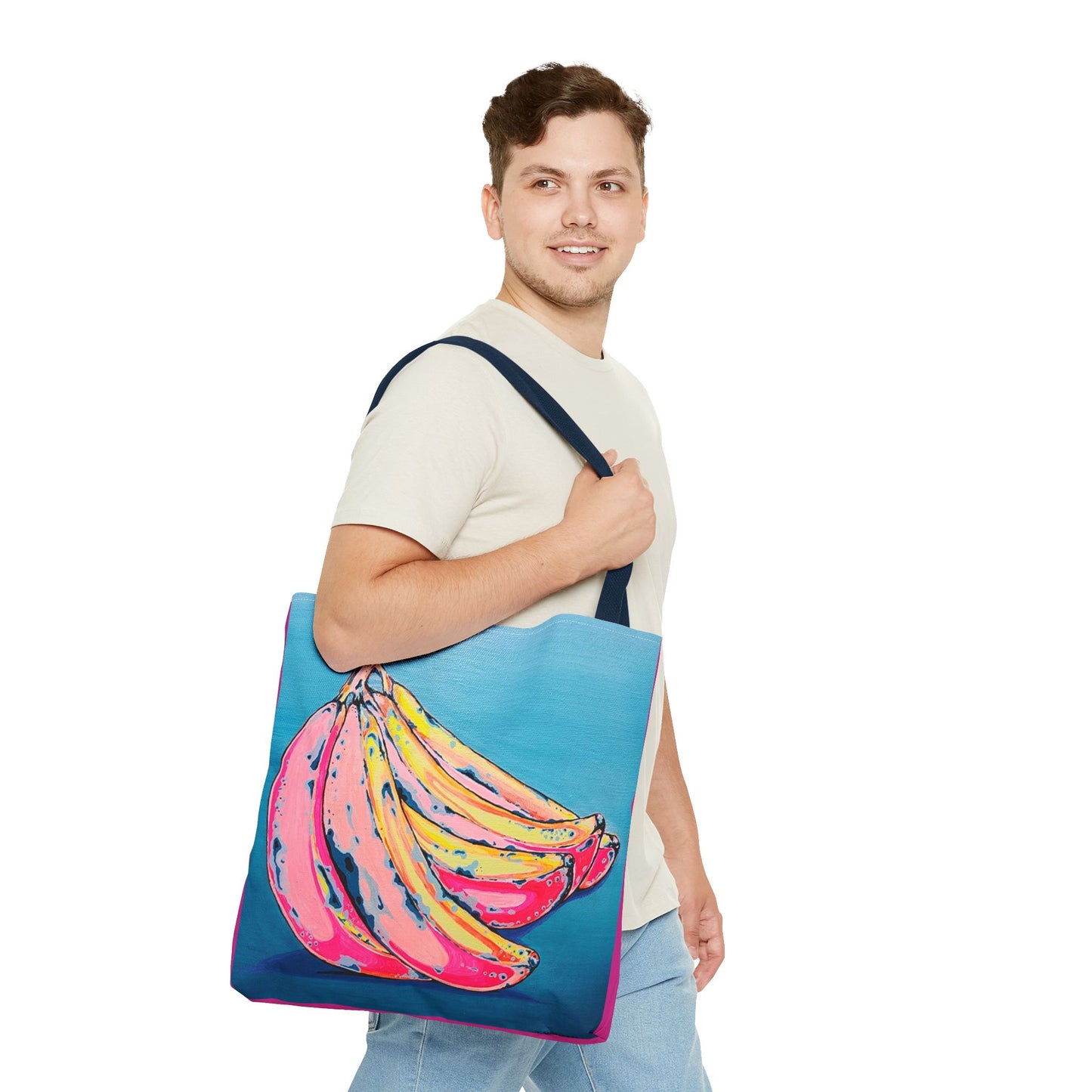 Premium Neon Banana Tote Bag, Original Artist Design, Reusable Shopping Tote, Eco-Friendly