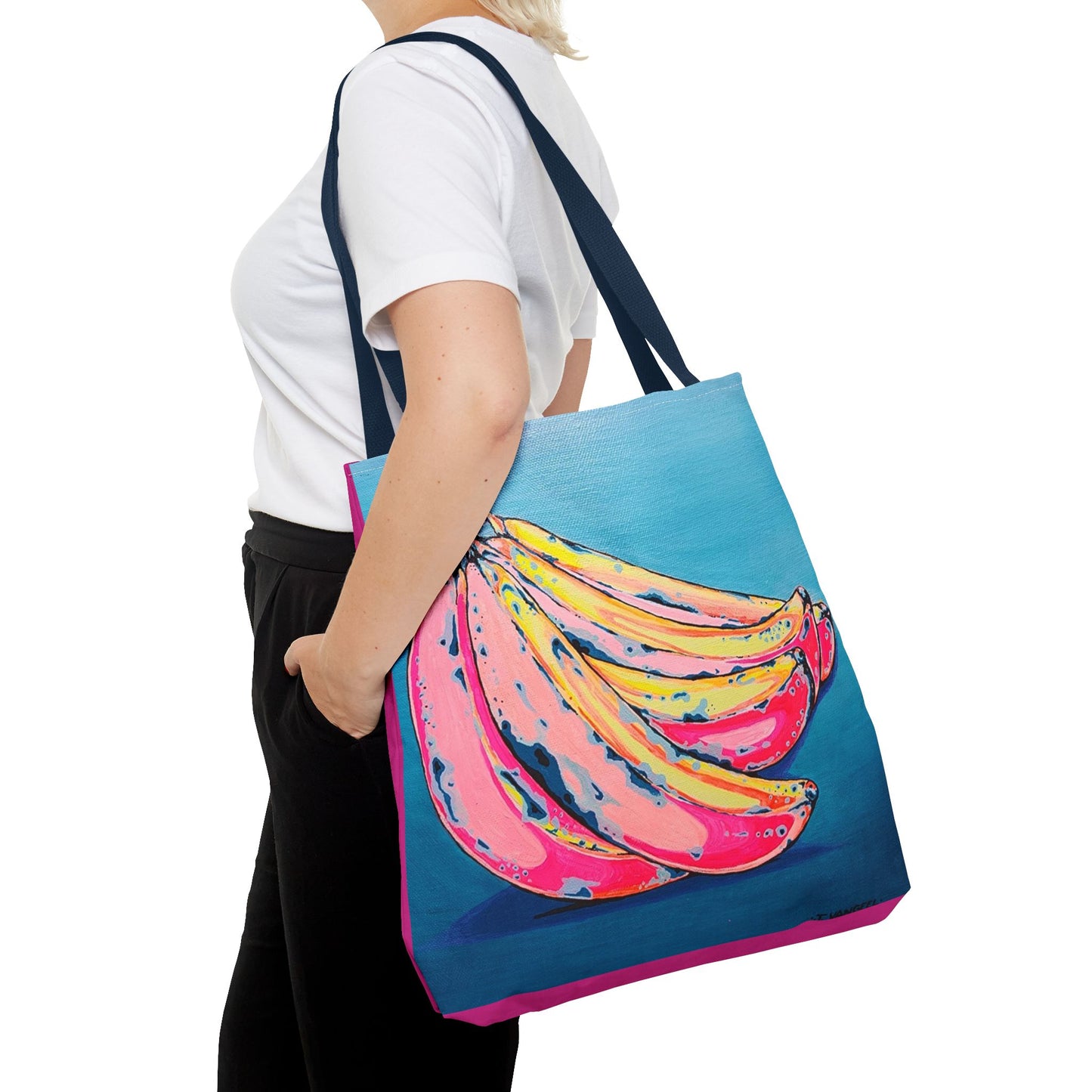 Premium Neon Banana Tote Bag, Original Artist Design, Reusable Shopping Tote, Eco-Friendly