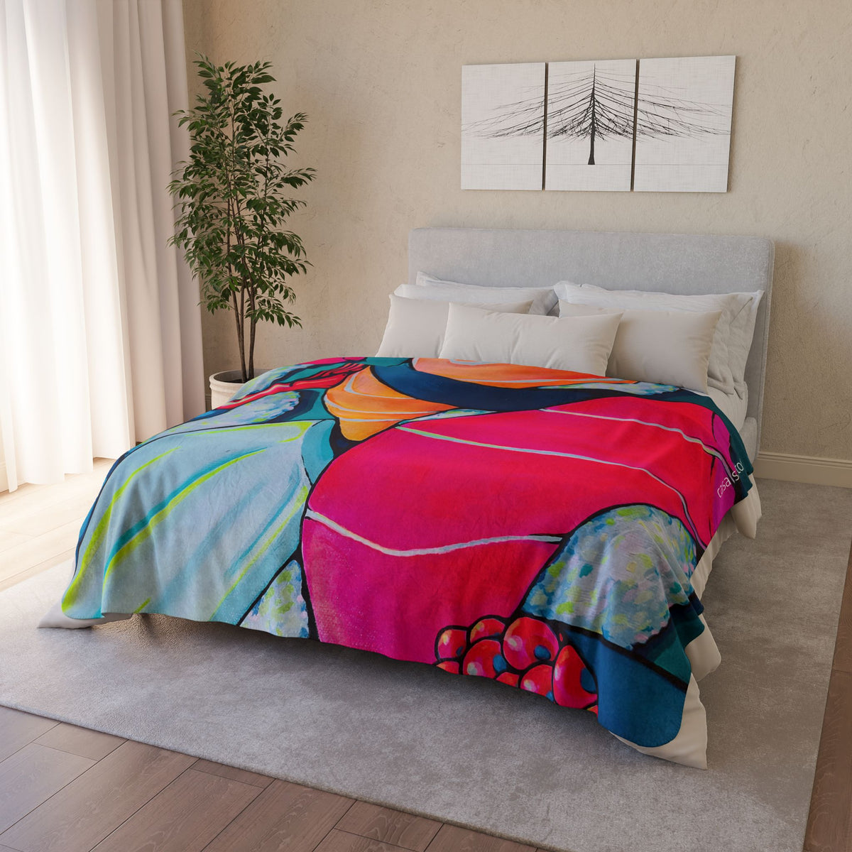 Neon Sushi Fleece Sherpa Blanket
