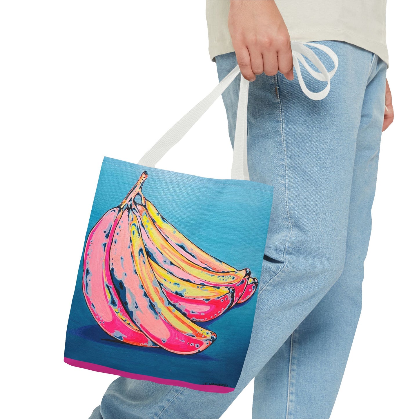 Premium Neon Banana Tote Bag, Original Artist Design, Reusable Shopping Tote, Eco-Friendly