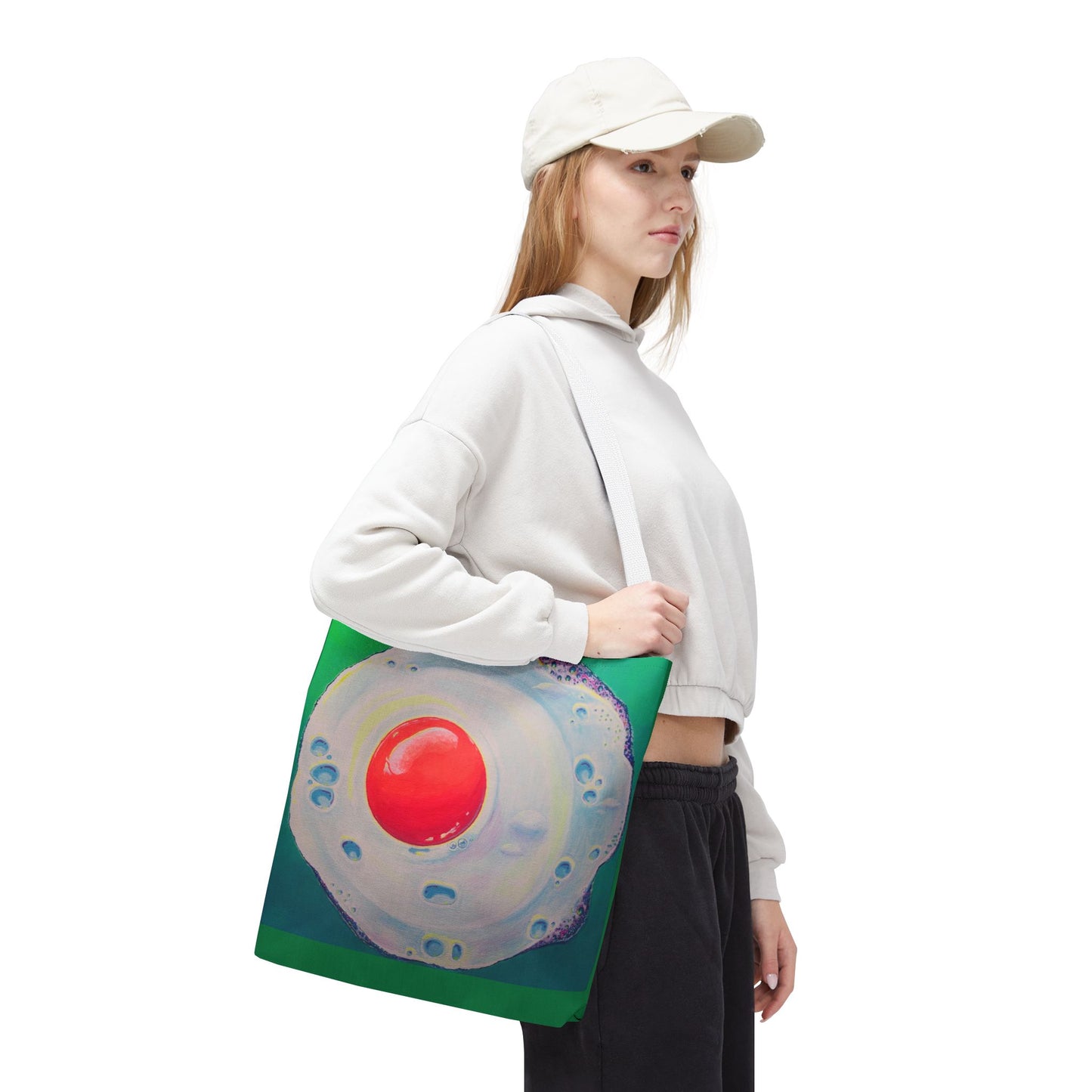Premium Neon Fried Egg Tote Bag, Original Artist Design, Reusable Shopping Tote, Eco-Friendly