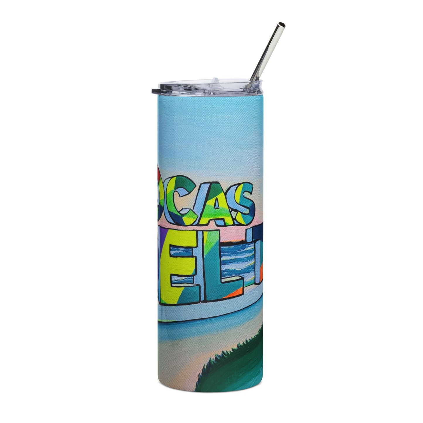 Bocas Del Toro Sign Stainless Steel Tumbler, 20oz | Fun Travel Mug, Eco-Friendly