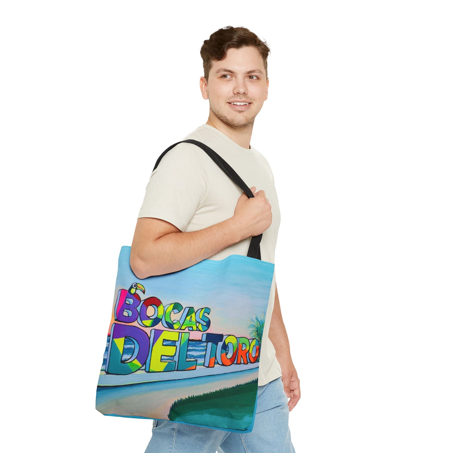 Premium Bocas Del Toro Sign Tote Bag, Original Artist Design, Reusable Shopping Tote, Eco-Friendly