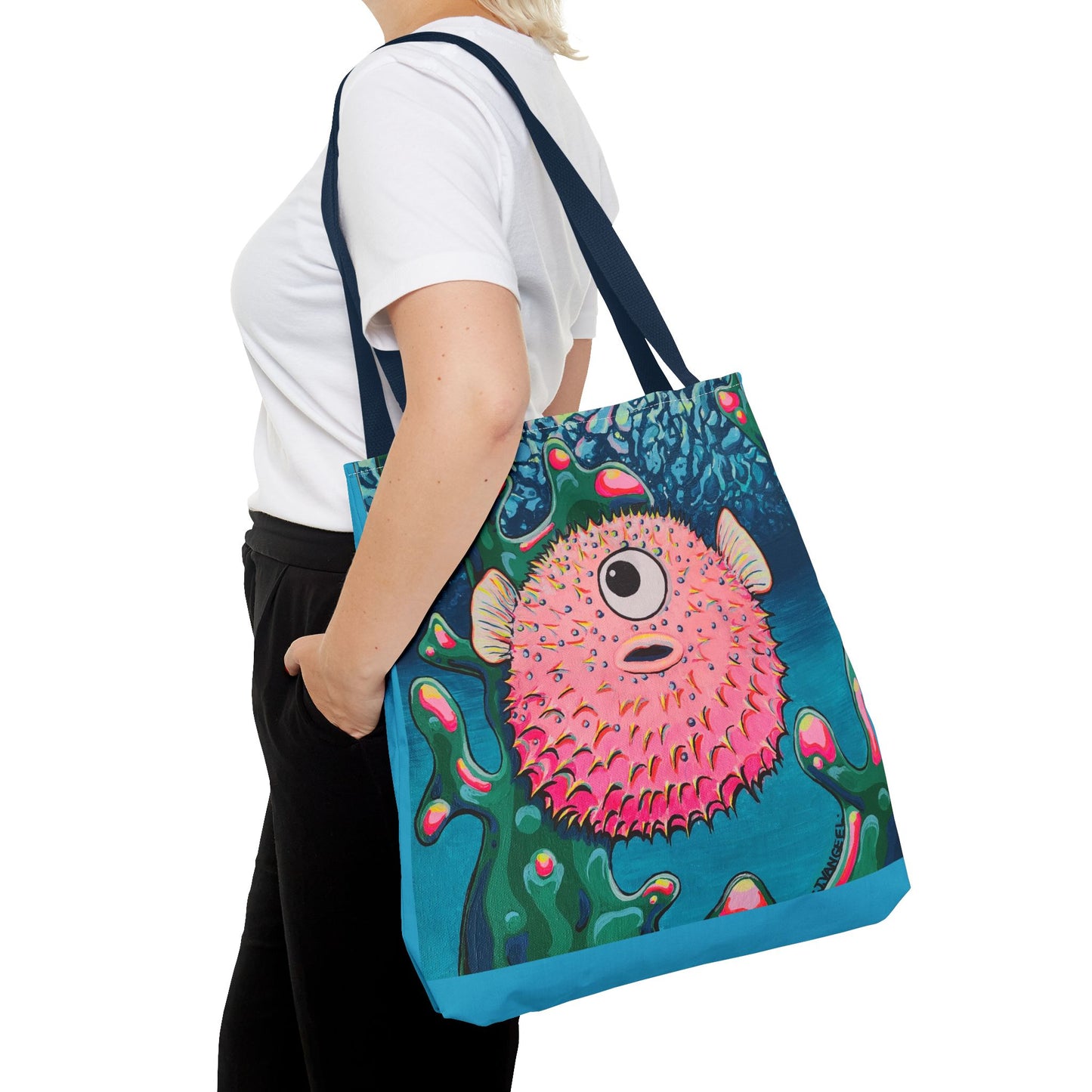 Premium Cyclops Pufferfish Tote Bag, Original Artist Design, Reusable Shopping Tote, Eco-Friendly